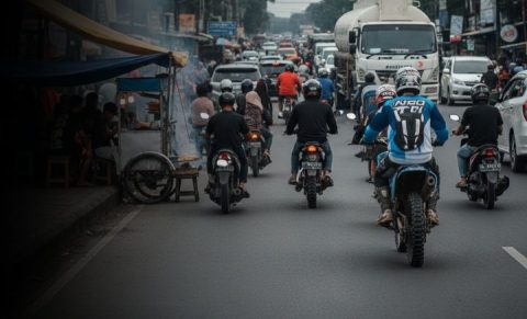 Motor Trail di Jalanan Aspal