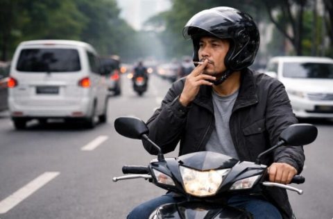 Kenapa pemotor yang merokok sering marah saat ditegur? Simak penjelasan psikologis dan tips menegur dengan aman di jalan raya.